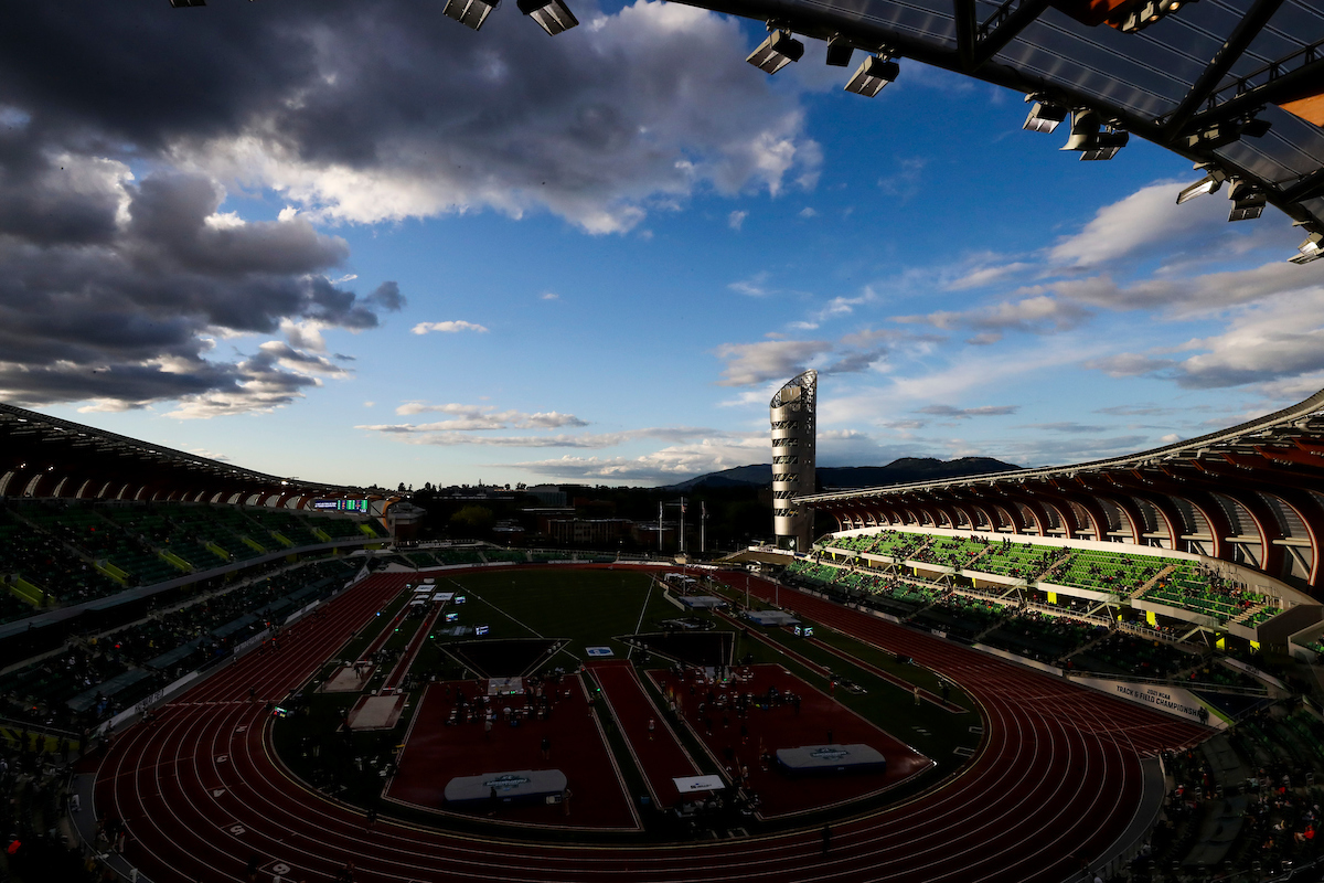 Hayward Field.

Day 1. 2021 NCAA Track and Field Championships.

Photo by Chet White | UK Athletics