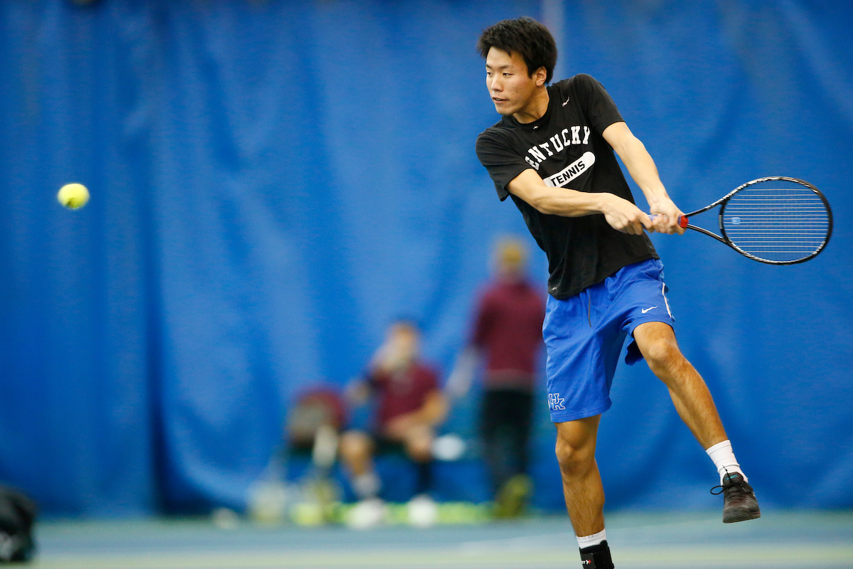 Ryotaro Matsumura.

The University of Kentucky men?s tennis squad in action against EKU on Friday, January 19th, 2018, at the Hilary J. Boone Center in Lexington, Ky.

Photo by Quinn Foster I UK Athletics