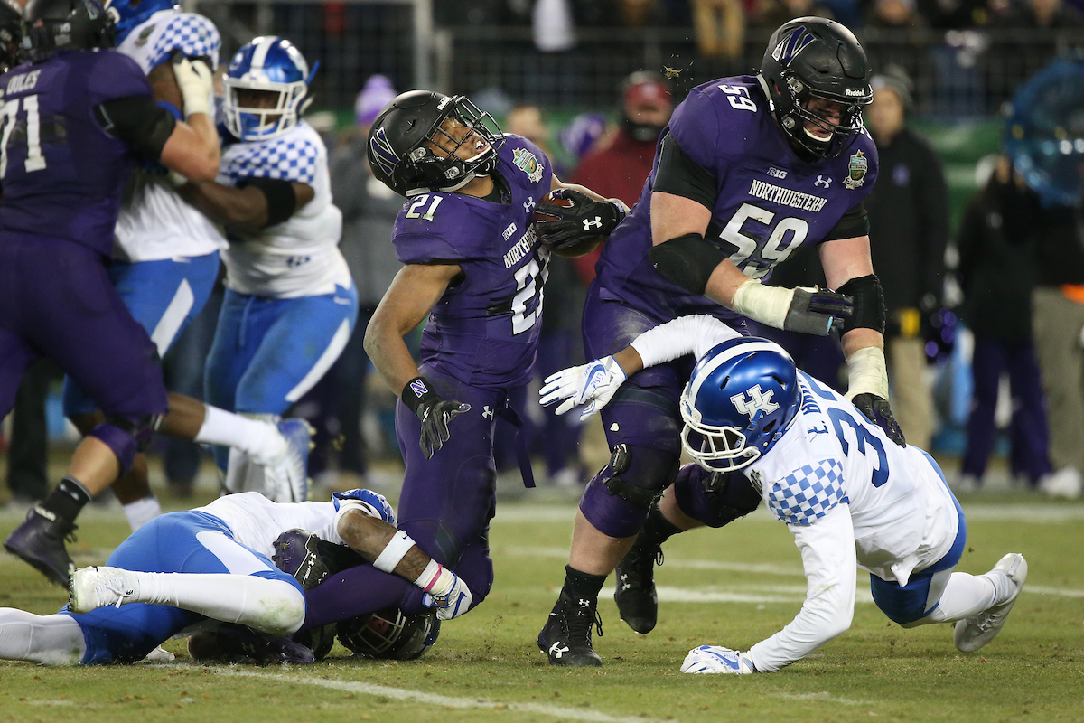 Defense.

The University of Kentucky football team falls to Northwestern 23-24 in the Music City Bowl on Friday, December 29, 2017, at Nissan Field in Nashville, Tn.

Photo by Chet White | UK Athletics