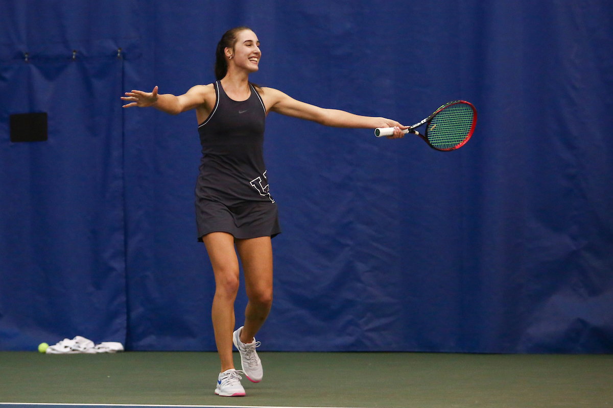 Anastasia Tkachenko.

Kentucky beat Texas A&M 4-3.

Photo by Hannah Phillips | UK Athletics