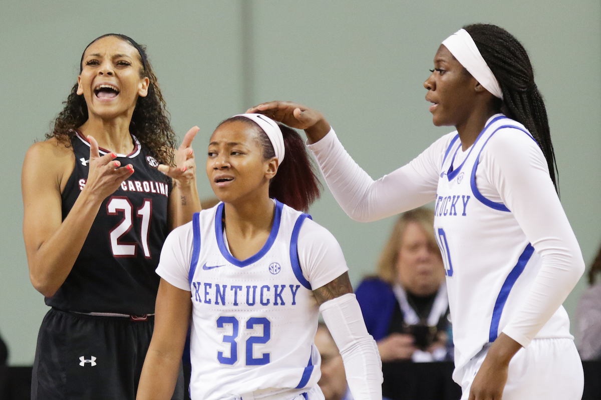Jaida Roper. Rhyne Howard. 

The UK women's basketball team falls to South Carolina.

Photo by Eddie Justice | UK Athletics