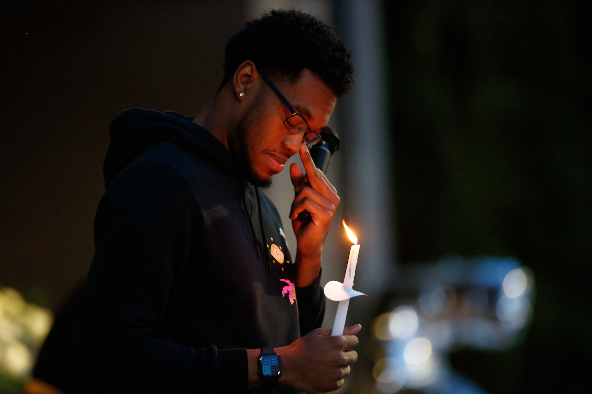 Keion Brooks Jr.

Terrence Clarke candlelight vigil.

Photo by Elliott Hess | UK Athletics