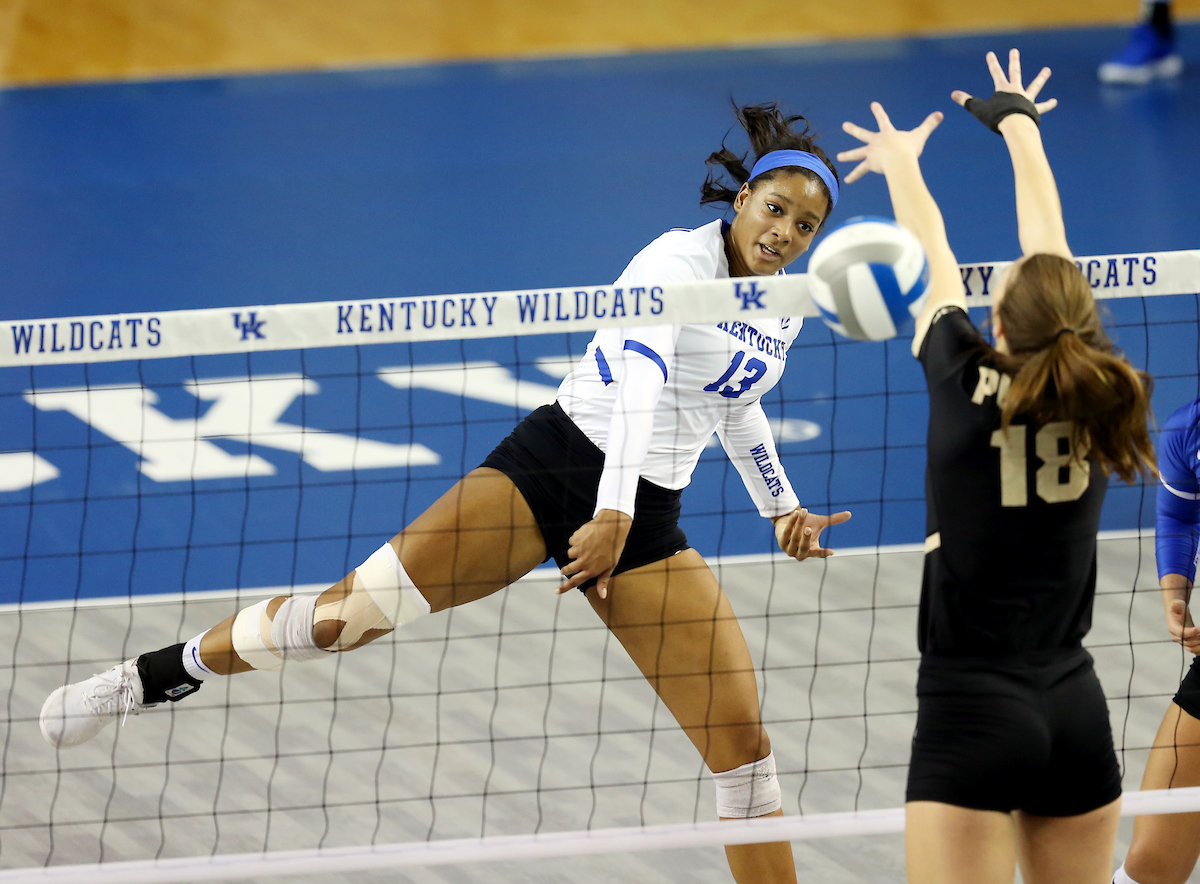 Leah Edmond

UK volleyball beats Purdue in the second round of the NCAA Tournament.  

Photo by Britney Howard  | UK Athletics