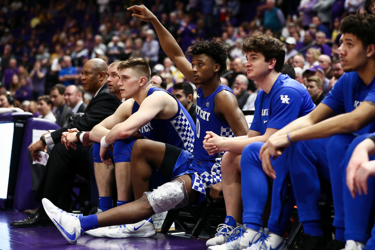 Nate Sestina. Ashton Hagans. Riley Welch.

Kentucky beat LSU 79-76.

Photo by Chet White | UK Athletics