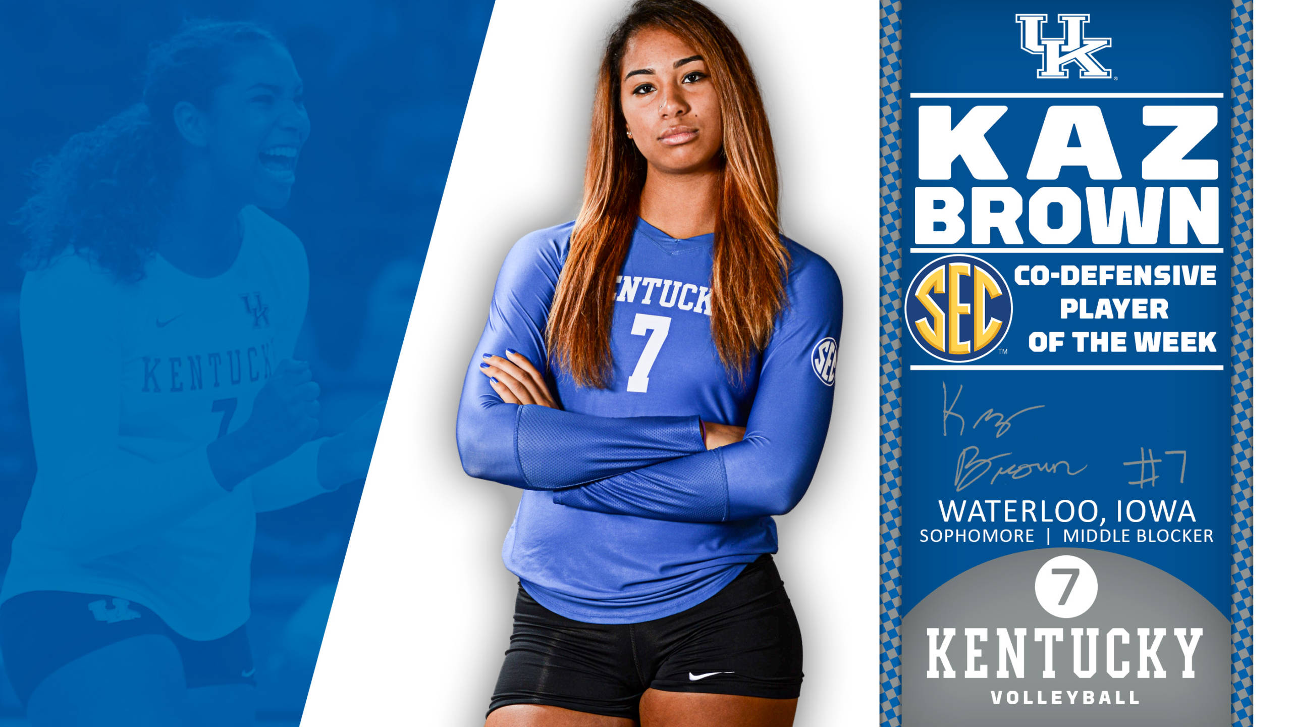 Kaz Brown Named SEC Co-Defensive Player of the Week