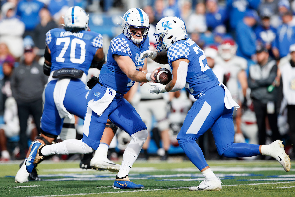 Will Levis. Chris Rodriguez Jr.

Kentucky beat New Mexico State 56-16.

Photo by Elliott Hess | UK Athletics