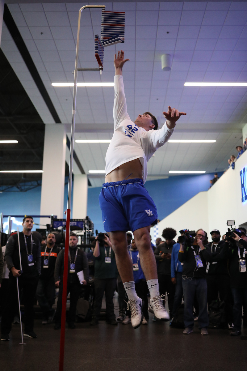 Tristan Yeomans.

Pro Day for UK Football.

Photo by Quinn Foster | UK Athletics