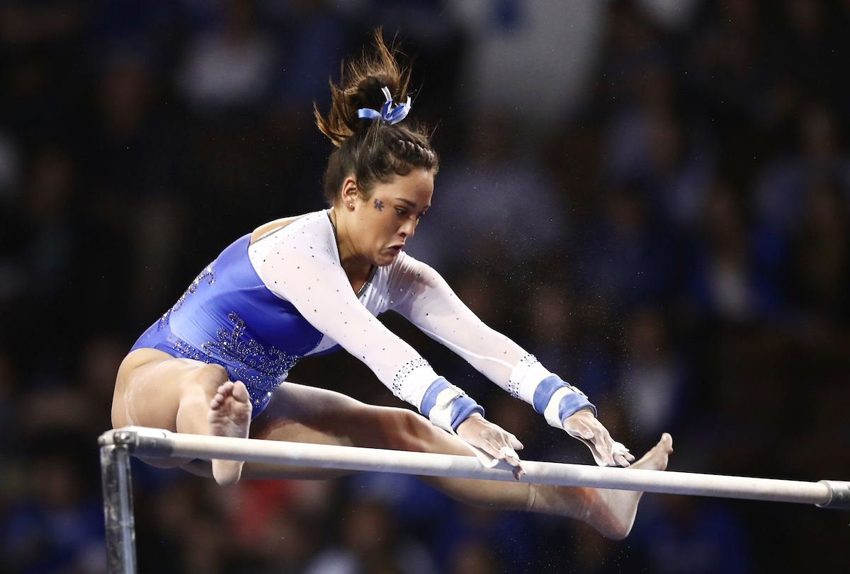 KATIE STUART.


Kentucky beats Alabama, 197.200 - 196.800.

Photo by Elliott Hess | UK Athletics