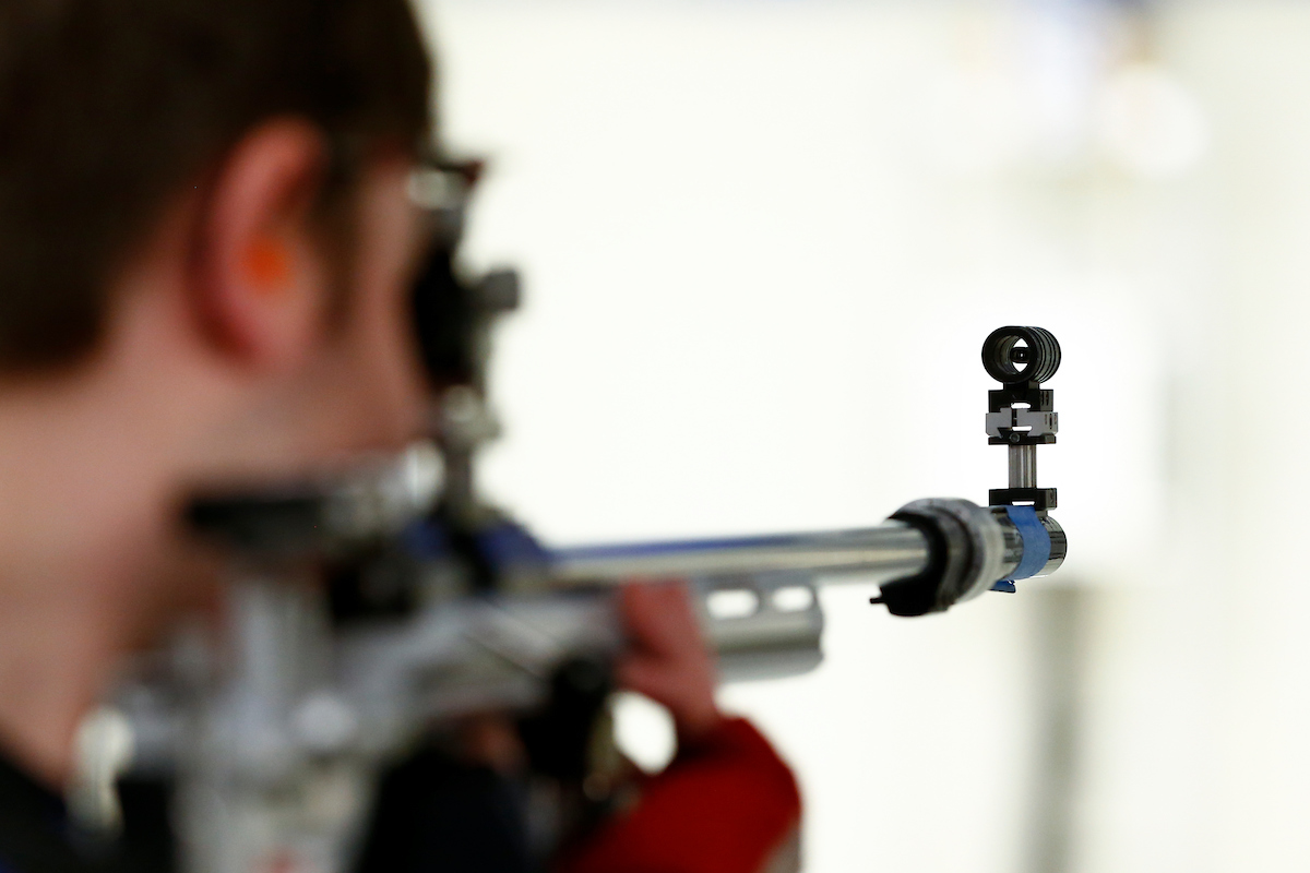 Rifle Sight. 

Kentucky NCAA Rifle Qualifier. 

Photo By Barry Westerman | UK Athletics