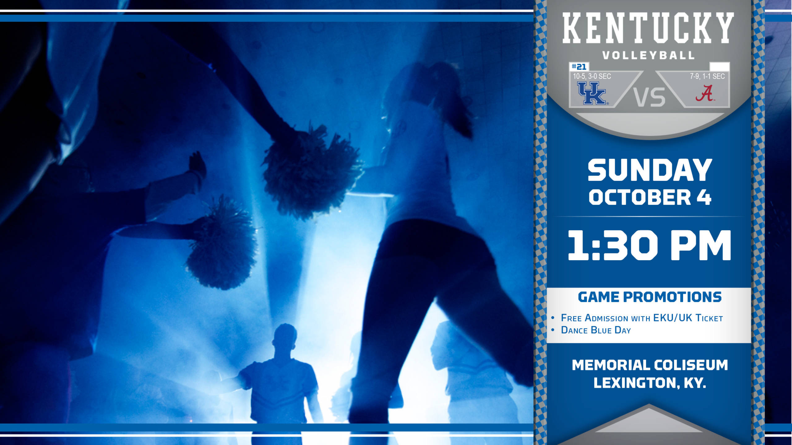 No. 21 Kentucky to Face Alabama Sunday Afternoon