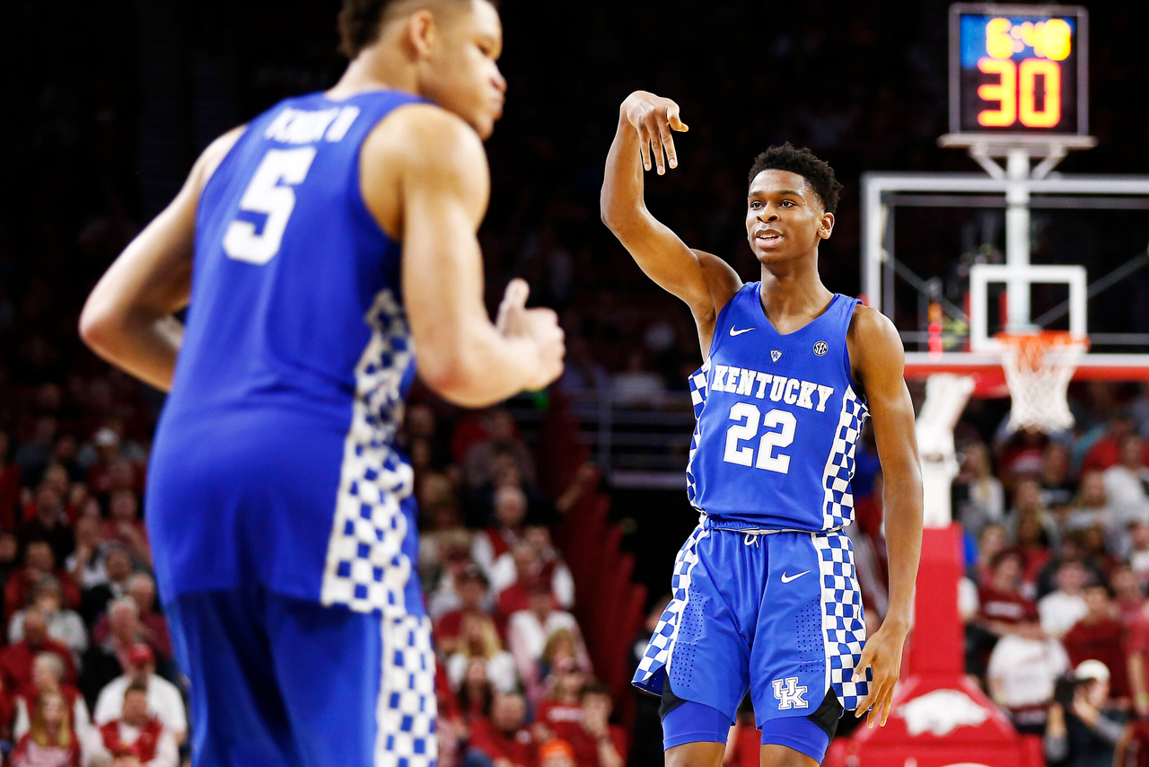 Shai Gilgeous-Alexander.

The University of Kentucky men's basketball team beat Arkansas 87-72 on Tuesday, February 20, 2018, at Bud Walton Arena in Fayetteville, Arkansas.
