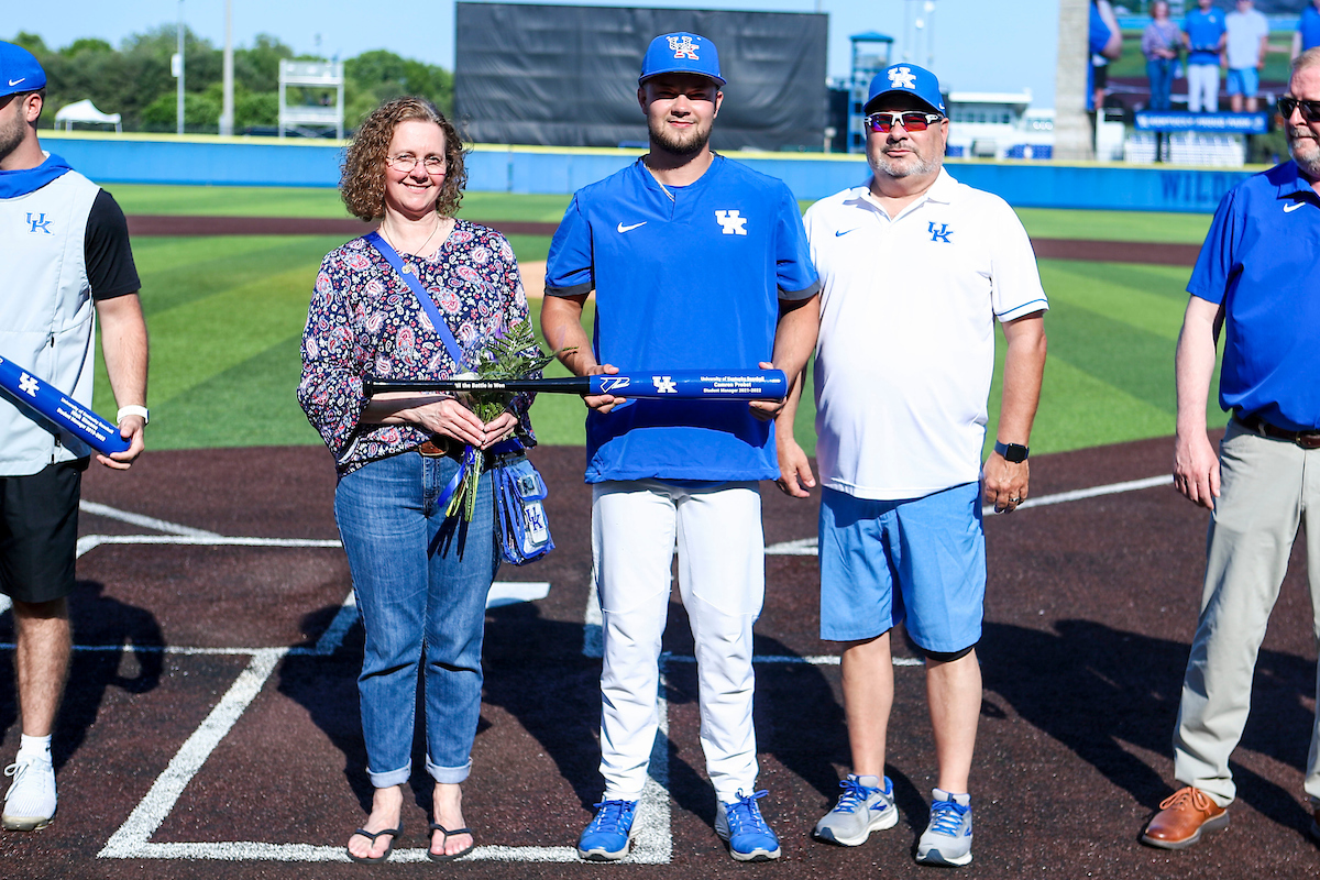 Student Manage Camren Probst.

2022 Kentucky Baseball Senior Day.

Photo by Sarah Caputi | UK Athletics