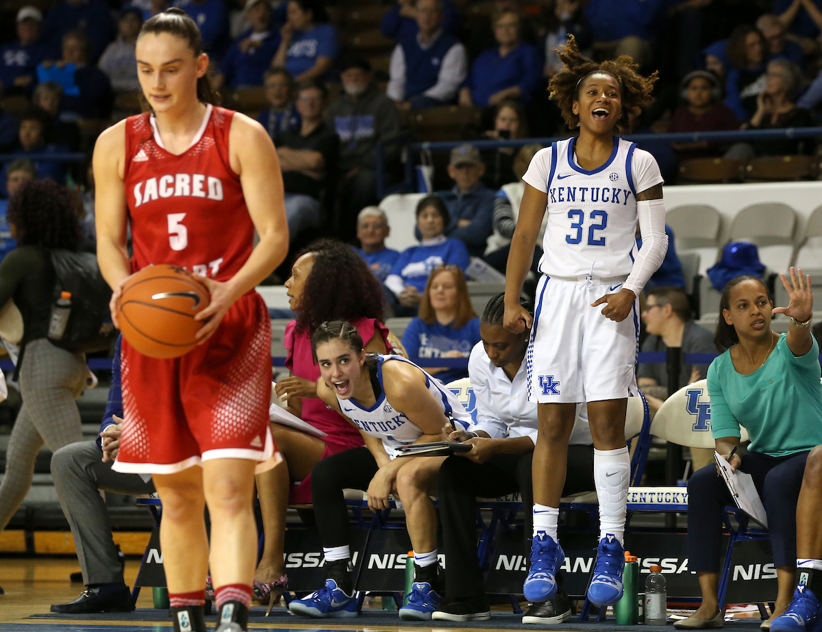 Jaida Roper. 

UK beats to Sacred Heart University 71-43. 


Photo By Barry Westerman | UK Athletics