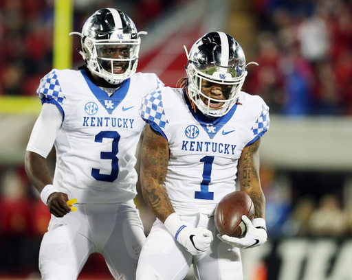 Terry Wilson, Lynn Bowden Jr. 

UK football beats Louisville 56-10 at Cardinal Stadium. 

Photo by Britney Howard  | UK Athletics