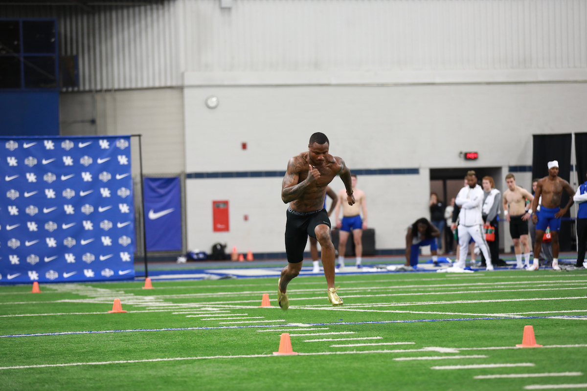 Derrick Baity.

Pro Day for UK Football.

Photo by Jacob Noger | UK Athletics