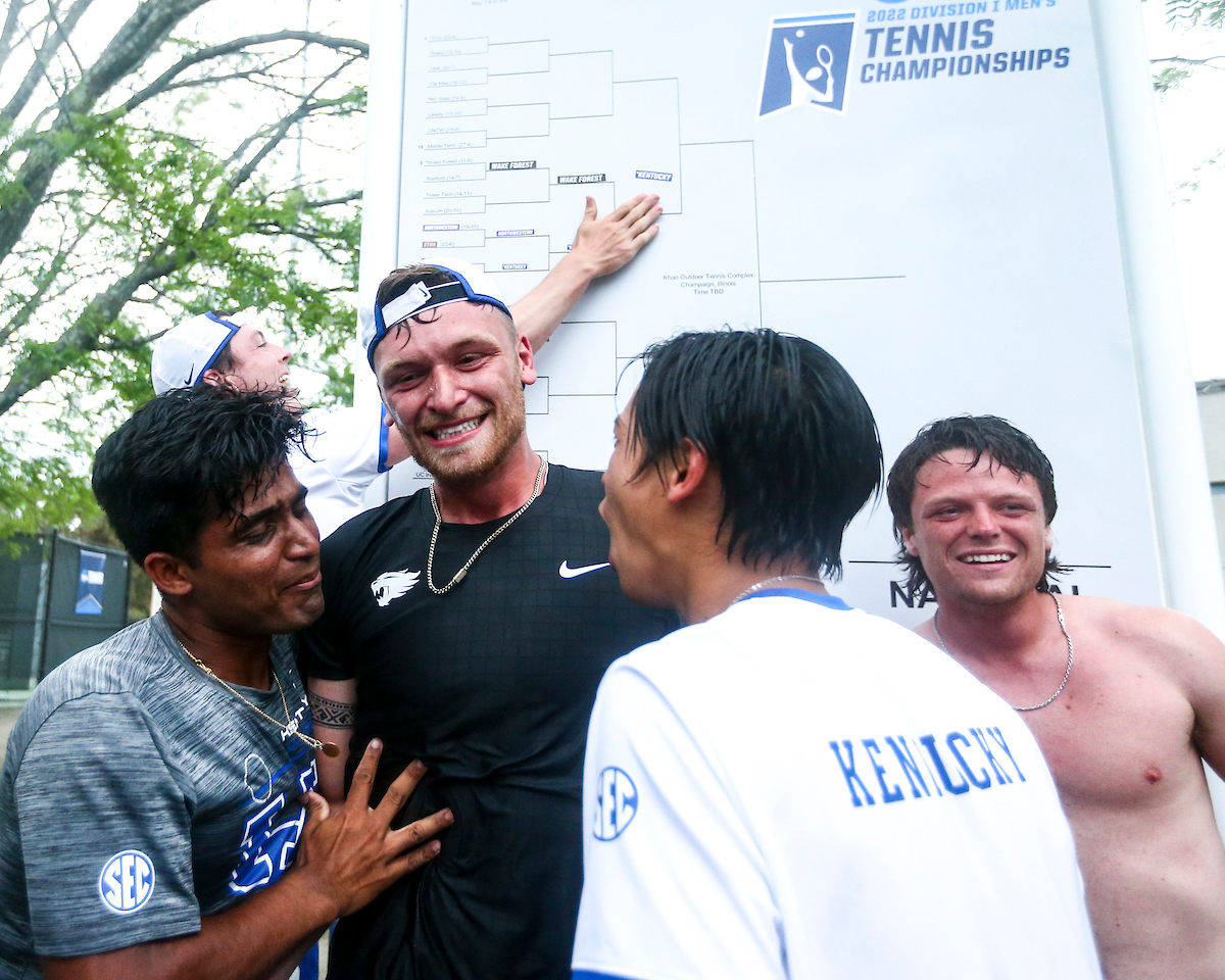 Millen Hurrion, Heman Nama, Arthur Chen, JJ Mercer.

Kentucky defeats Wake Forest 4-2 in NCAA Tournament Sweet Sixteen.

Photo by Grace Bradley | UK Athletics
