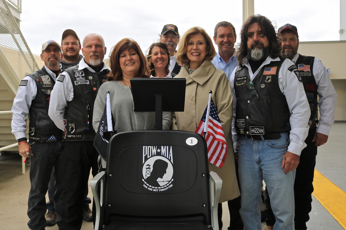Four Chairs of Honor were dedicated by Rolling Thunder at Kroger Field in the four corners of the upper concourse on Thursday, November 1st, 2018.

Photos by Noah J. Richter | UK Athletics