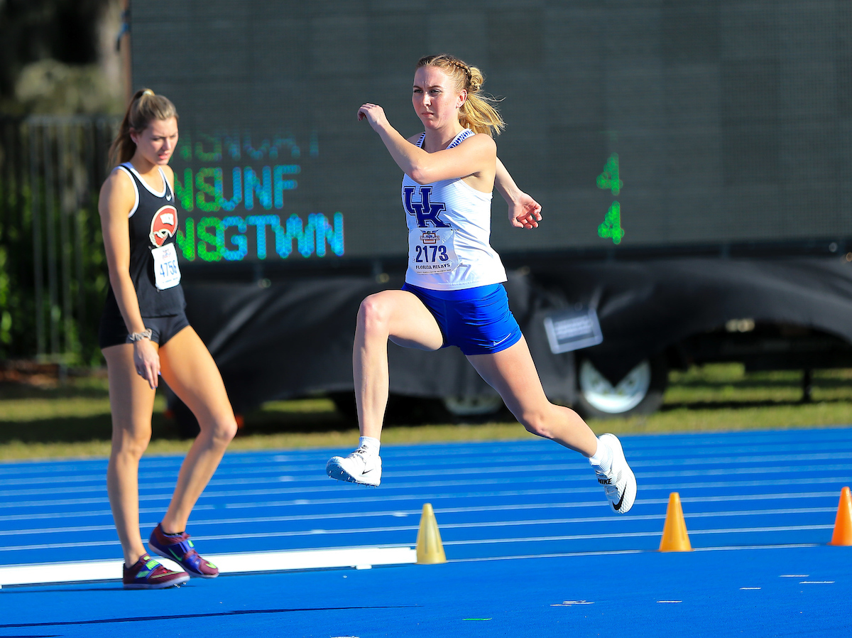 during the Pepsi Florida Relays at James G. Pressly Stadium on Friday, March 29, 2019 in Gainesville, Fla. (Photo by Matt Stamey)