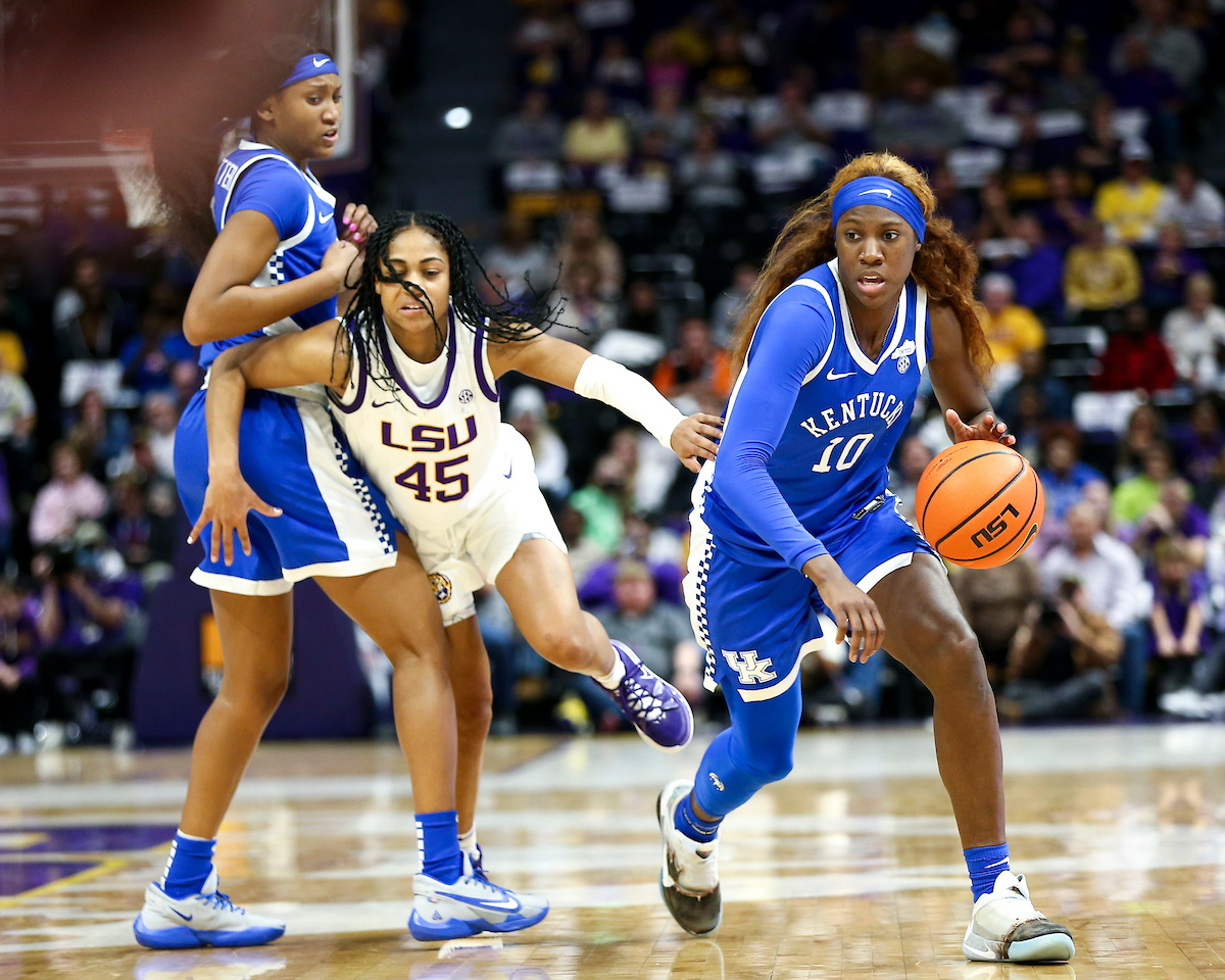 Nyah Leveretter, Rhyne Howard.

Kentucky loses to LSU 78-69.

Photo by Grace Bradley | UK Athletics
