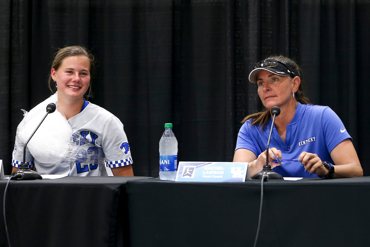 Stephanie Schoonover, Rachel Lawson.

Kentucky defeats Miami of Ohio 15-1.

Photo by Grace Bradley | UK Athletics