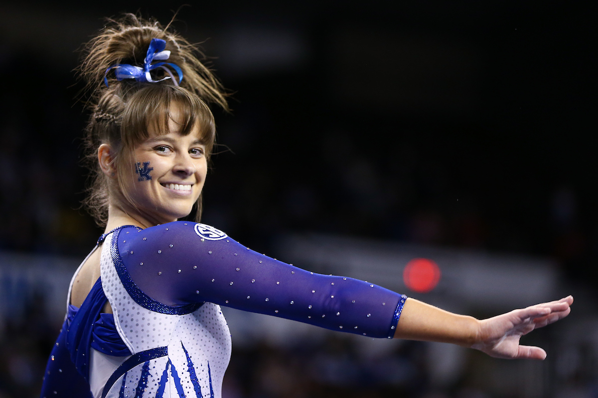 Anna Haigis.

Kentucky gymnastics loses to Florida.

Photo by Tommy Quarles | UK Athletics