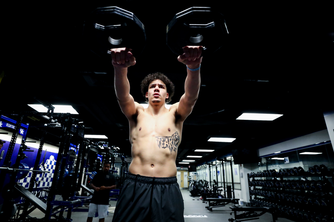 Lance Ware.

The Kentucky men's basketball team participating in its summer strength and conditioning program.

Photo by Chet White | UK Athletics