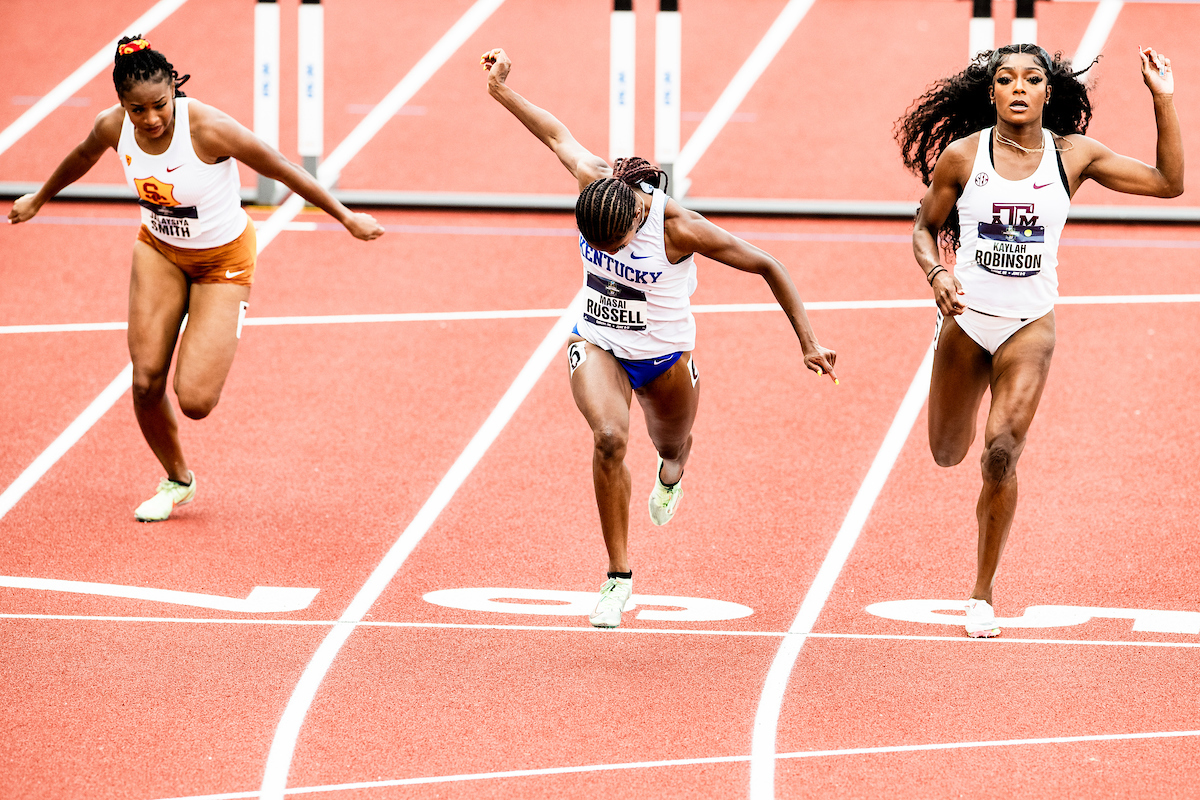 Masai Russell.

Day two. NCAA Track and Field Outdoor Championships.

Photo by Chet White | UK Athletics