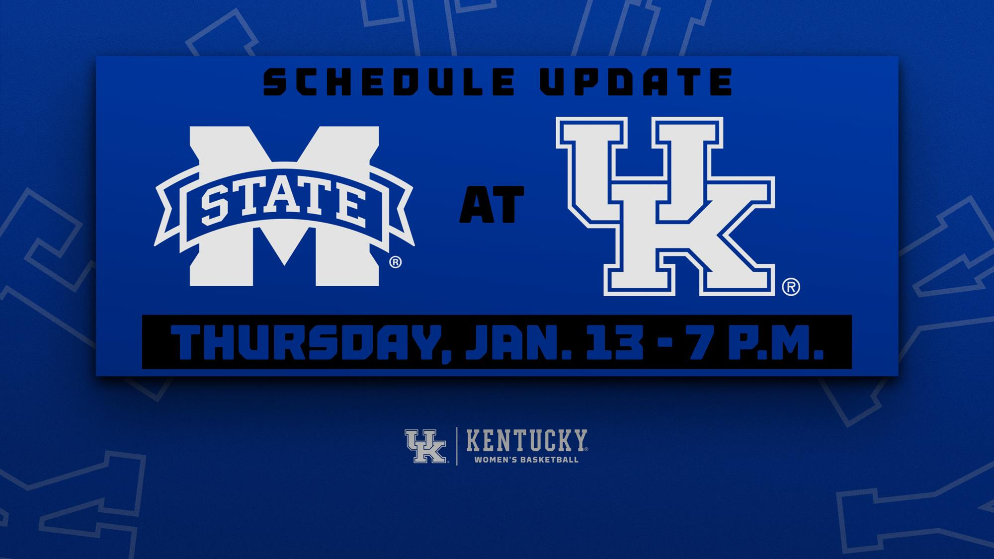 Kentucky WBB vs. Mississippi State Rescheduled for Jan. 13 UK Athletics