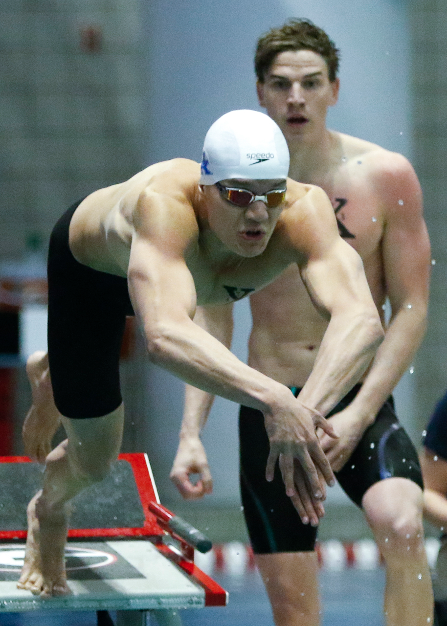Photos from the afternoon portion of the final day of the 2019 SEC Swimming and Diving Championships in the Gabrielsen Natatorium at the University of Georgia in Athens, Ga., on Saturday, Feb. 23, 2019. (Casey Sykes)