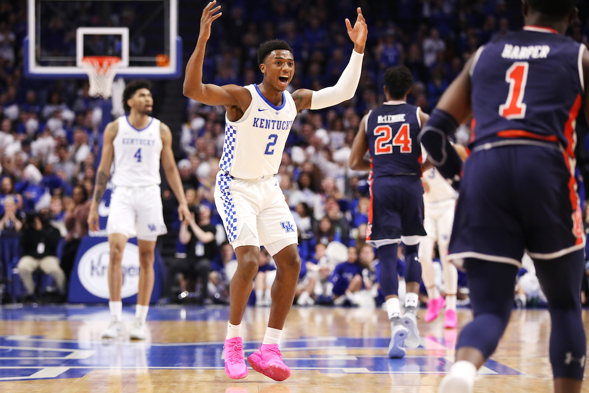Ashton Hagans.

Kentucky beats Auburn, 80 - 53.

Photo by Quinn Foster | UK Athletics