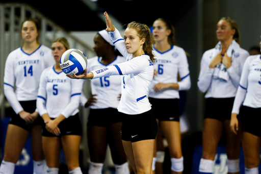 MADDIE BEREZOWITZ.

UK Women's Volleyball Beats Cleveland State.

Photo by Isaac Janssen | UK Athletics