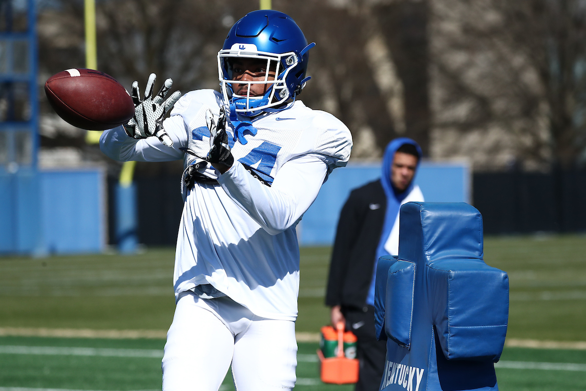 JALEN GEIGER.

Spring Practice.

Photo by Elliott Hess | UK Athletics