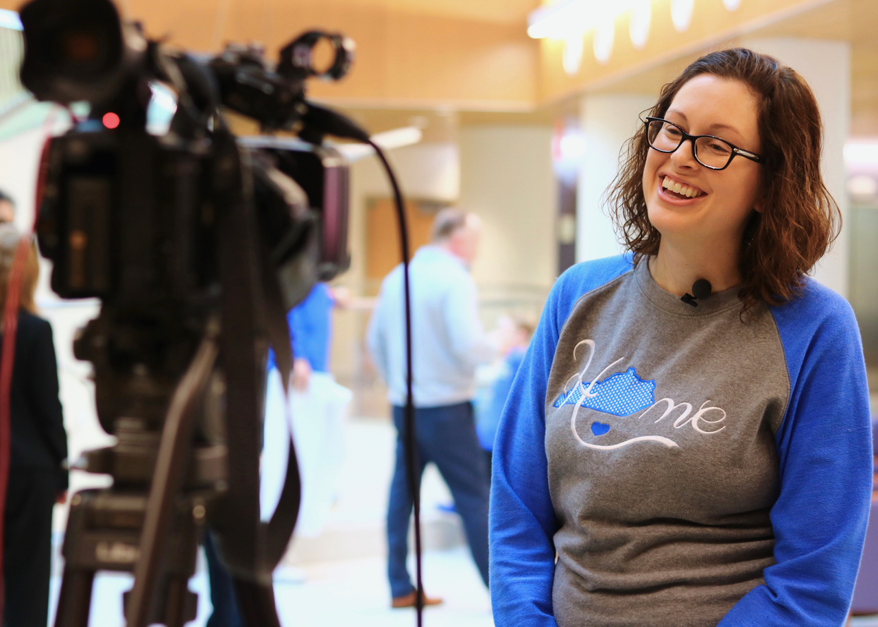 Sarah Howard.

Sarah Howard and her family are presented with a vacation trip to the 2019 VRBO Citrus Bowl to cheer on the Kentucky Wildcats.

Photo by Noah J. Richter | UK Athletics