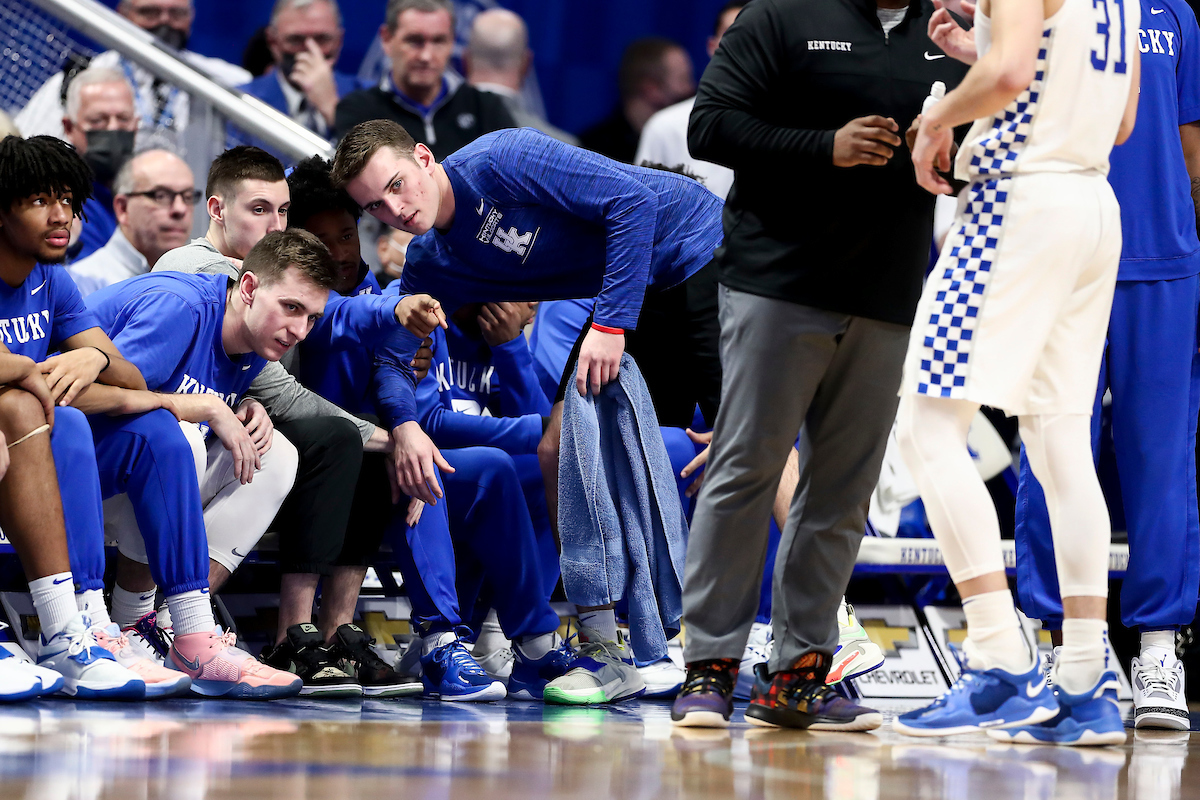 Brennan Canada. CJ Fredrick. Kareem Watkins. Sean Dunleavy.

Kentucky beat Alabama 90-81.

Photos by Chet White | UK Athletics