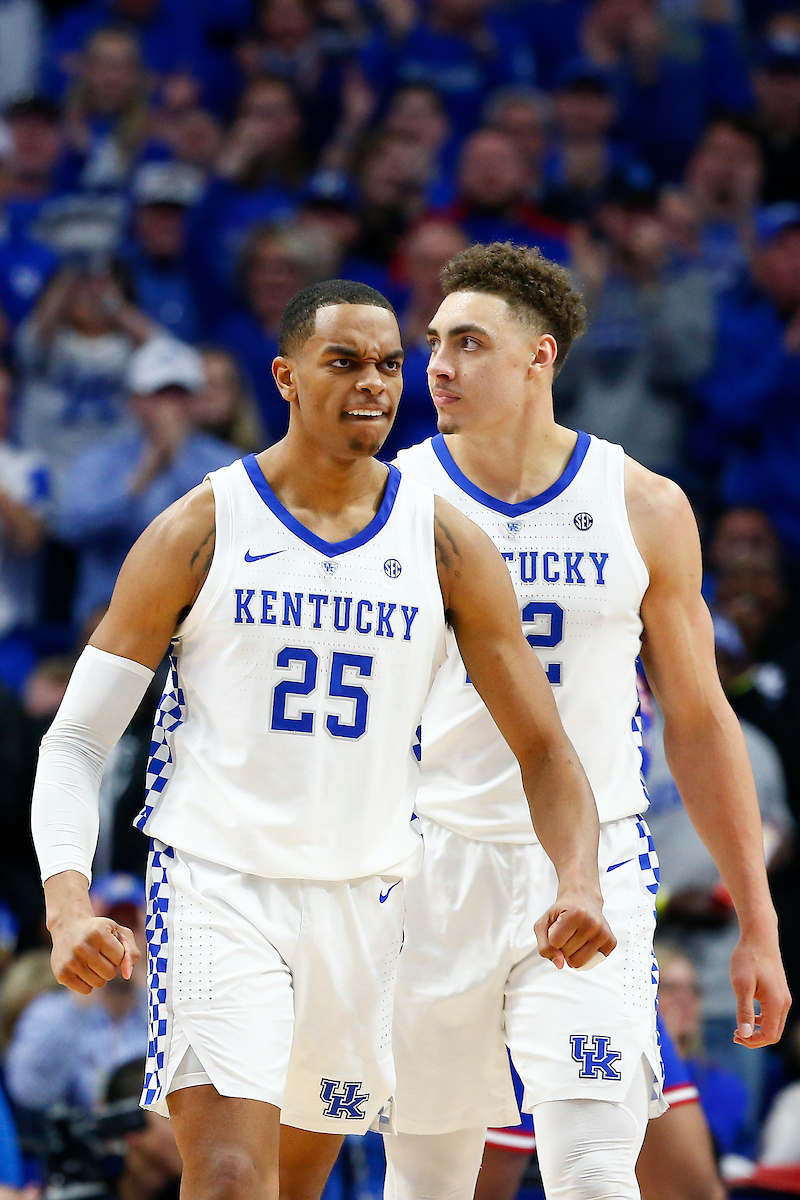 PJ Washington. Reid Travis.

The UK men's basketball team beat Kansas 71-63 at Rupp Arena on Saturday, January 26, 2019.

Photo by Chet White| UK Athletics