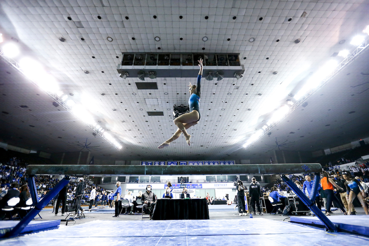 Josie Angeny.

Kentucky wins Quad Meet with a score of 197.450.

Photo by Grace Bradley | UK Athletics
