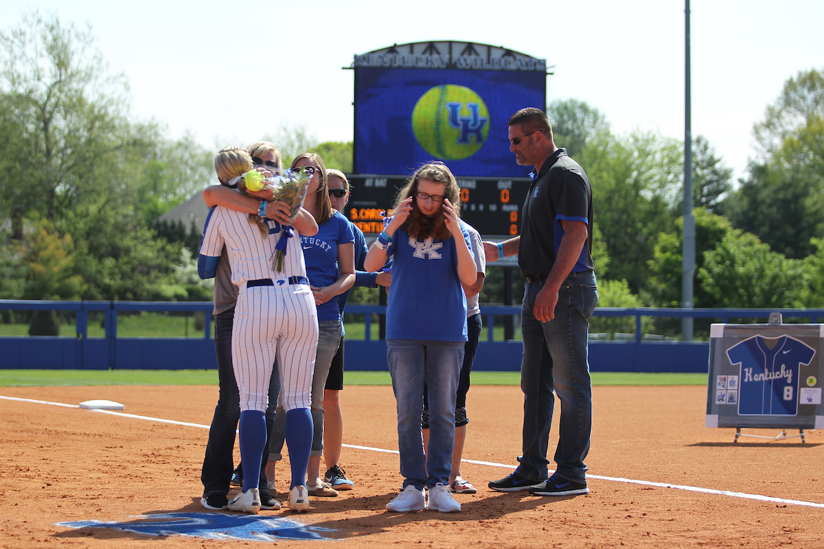 Erin Rethlake.

The University of Kentucky softball team during Game 1 against South Carolina for Senior Day on Sunday, May 6th, 2018 at John Cropp Stadium in Lexington, Ky.

Photo by Quinn Foster I UK Athletics