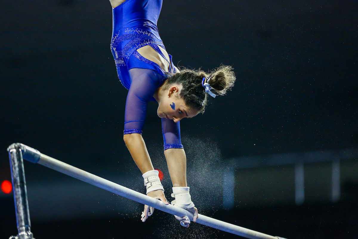 Madison Averett.

Gymnastics Blue-White Meet.

Photo by Sarah Caputi | UK Athletics