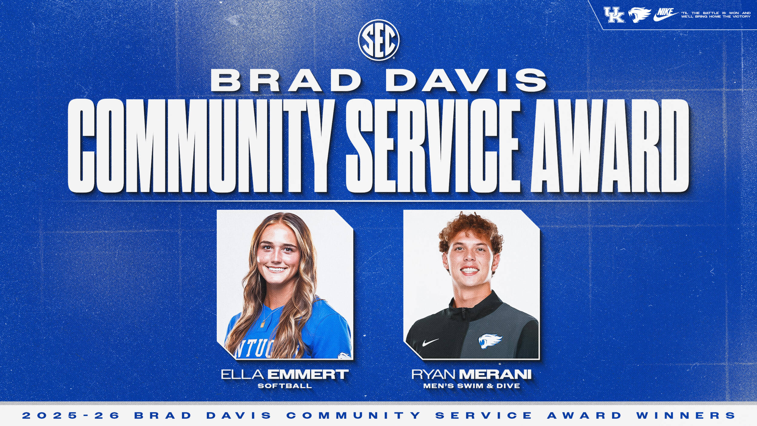 Ella Emmert & Ryan Merani Receive SEC Brad Davis Community Service Award