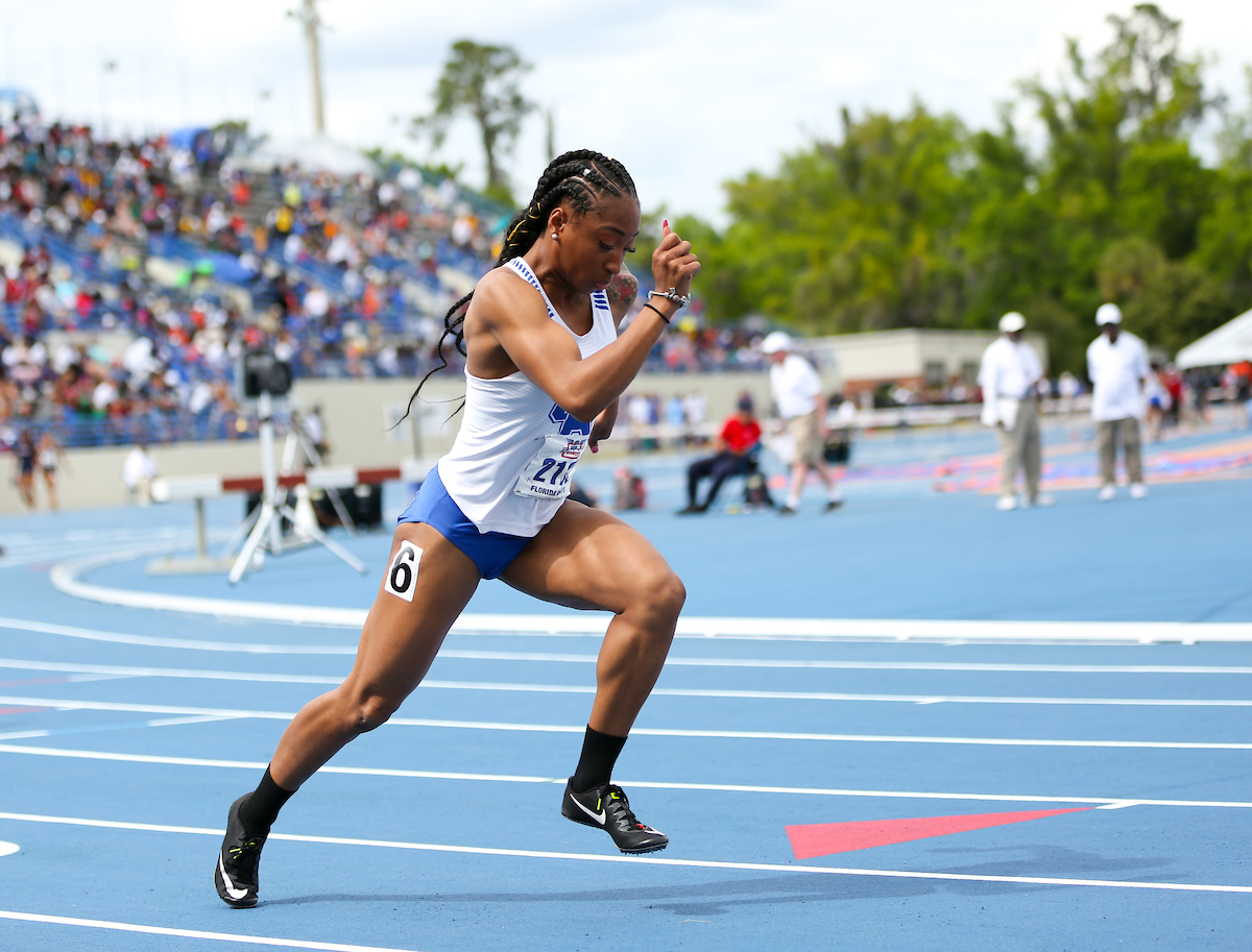 during the Pepsi Florida Relays at James G. Pressly Stadium on Friday, March 29, 2019 in Gainesville, Fla. (Photo by Matt Stamey)