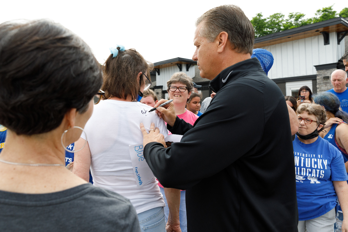 Coach John Calipari.

Some of the Kentucky men's basketball team visited the Pillar Community Engagement Center on Tuesday in Crestwood, Kentucky.

Photo by Elliott Hess | UK Athletics