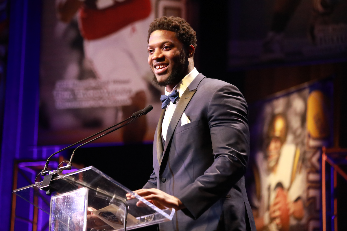 Josh Allen is honored as the 2018 Bednarik Award winner at the Maxwell Football Club Gala on Friday, March 7th, 2019.

Photo by Noah J. Richter | UK Athletics