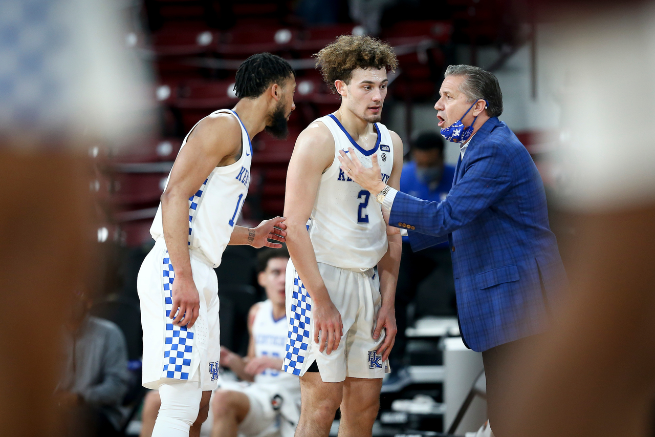 Davion Mintz. Devin Askew. John Calipari.

Kentucky beat Mississippi State 78-73 in Starkville.

Photo by Chet White | UK Athletics