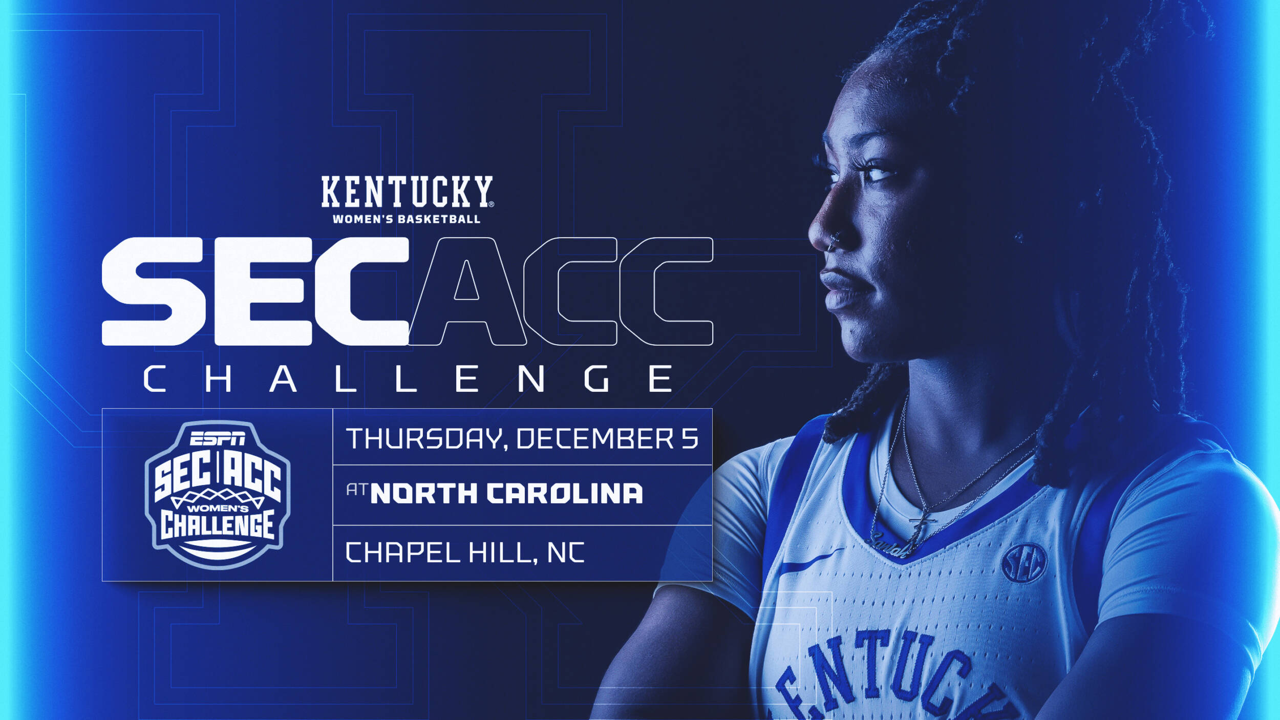 Kentucky, North Carolina Square Off in Chapel Hill for SEC/ACC Challenge on Dec. 5