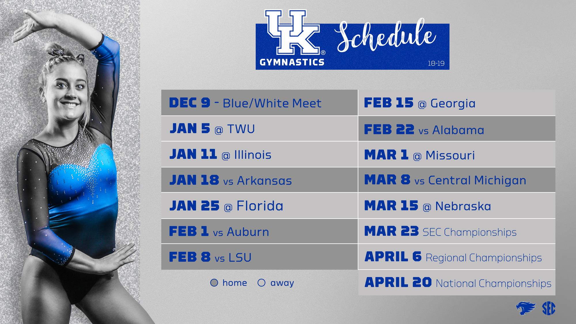 Kentucky Gymnastics Releases 2019 Schedule