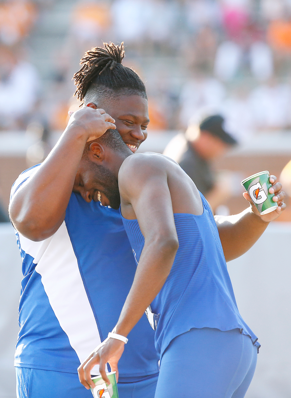 Daniel Roberts. Charles Lenford.

Day three of the 2018 SEC Outdoor Track and Field Championships on Sunday, May 13, 2018, at Tom Black Track in Knoxville, TN.

Photo by Chet White | UK Athletics