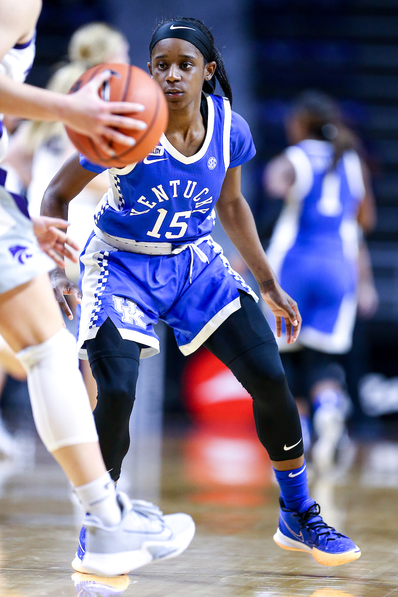 Chasity Patterson.  

Kentucky beat Kansas State 60-49.

Photo by Eddie Justice | UK Athletics