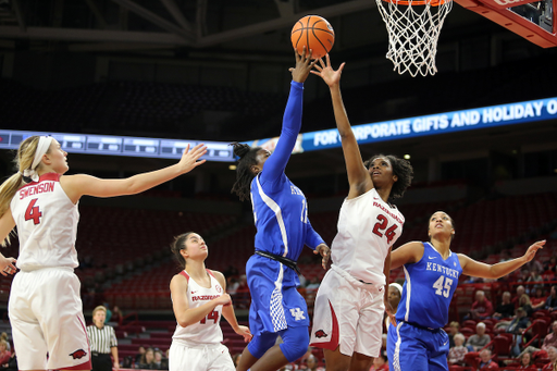 The University of Kentucky women's basketball team defeats Arkansas at Bud Walton Arena on Monday, January 29, 2018.
Photo by Britney Howard | UK Athletics