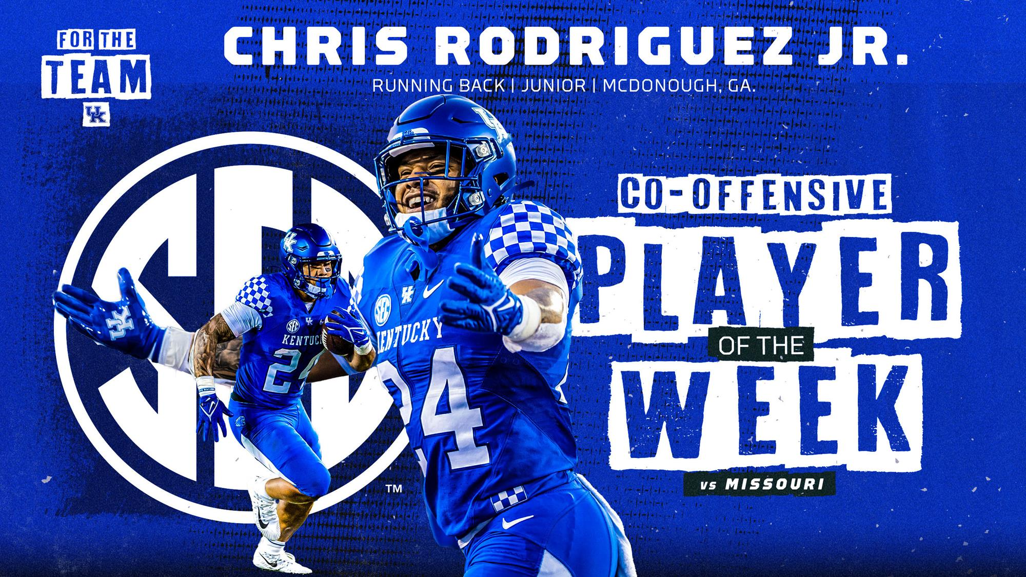 Chris Rodriguez Jr. Named Co-SEC Offensive Player of the Week