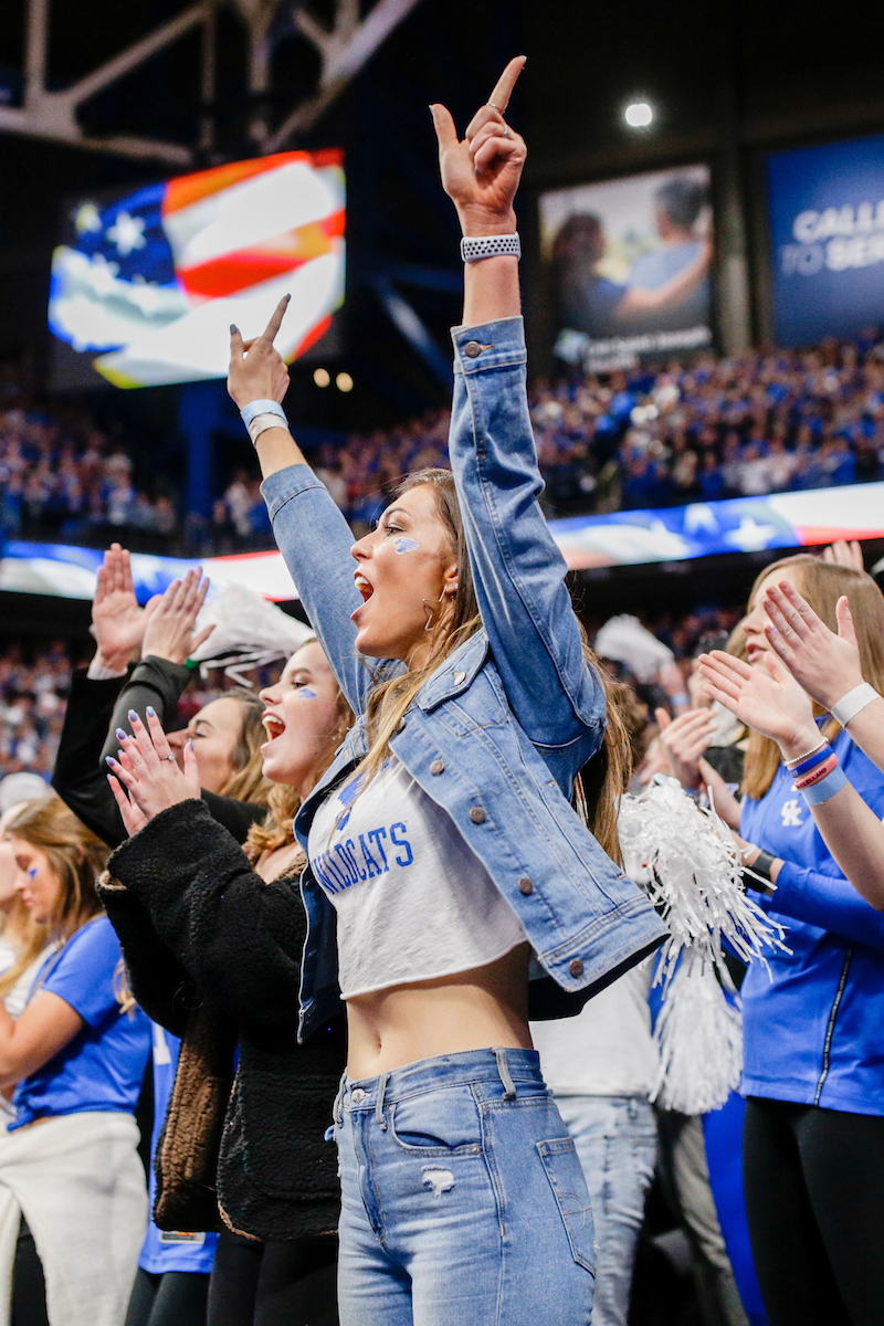 Fans. 


The UK men's basketball team beat Kansas 71-63 at Rupp Arena on Saturday, January 26, 2019.

Photo by Isaac Janssen | UK Athletics